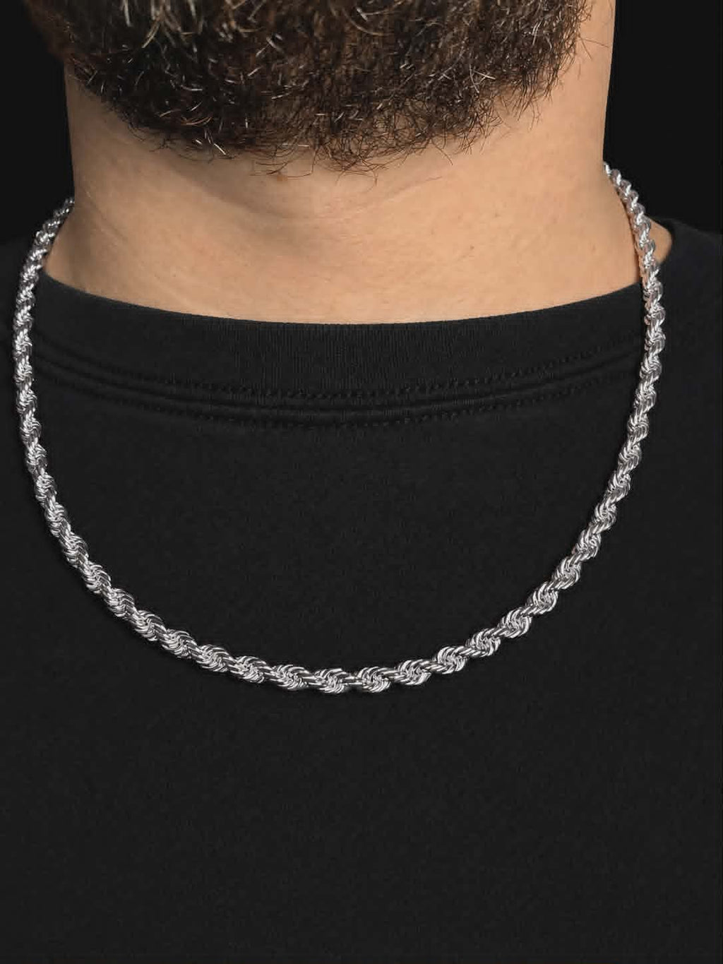 Chaîne rope flexible en argent sterling 925
