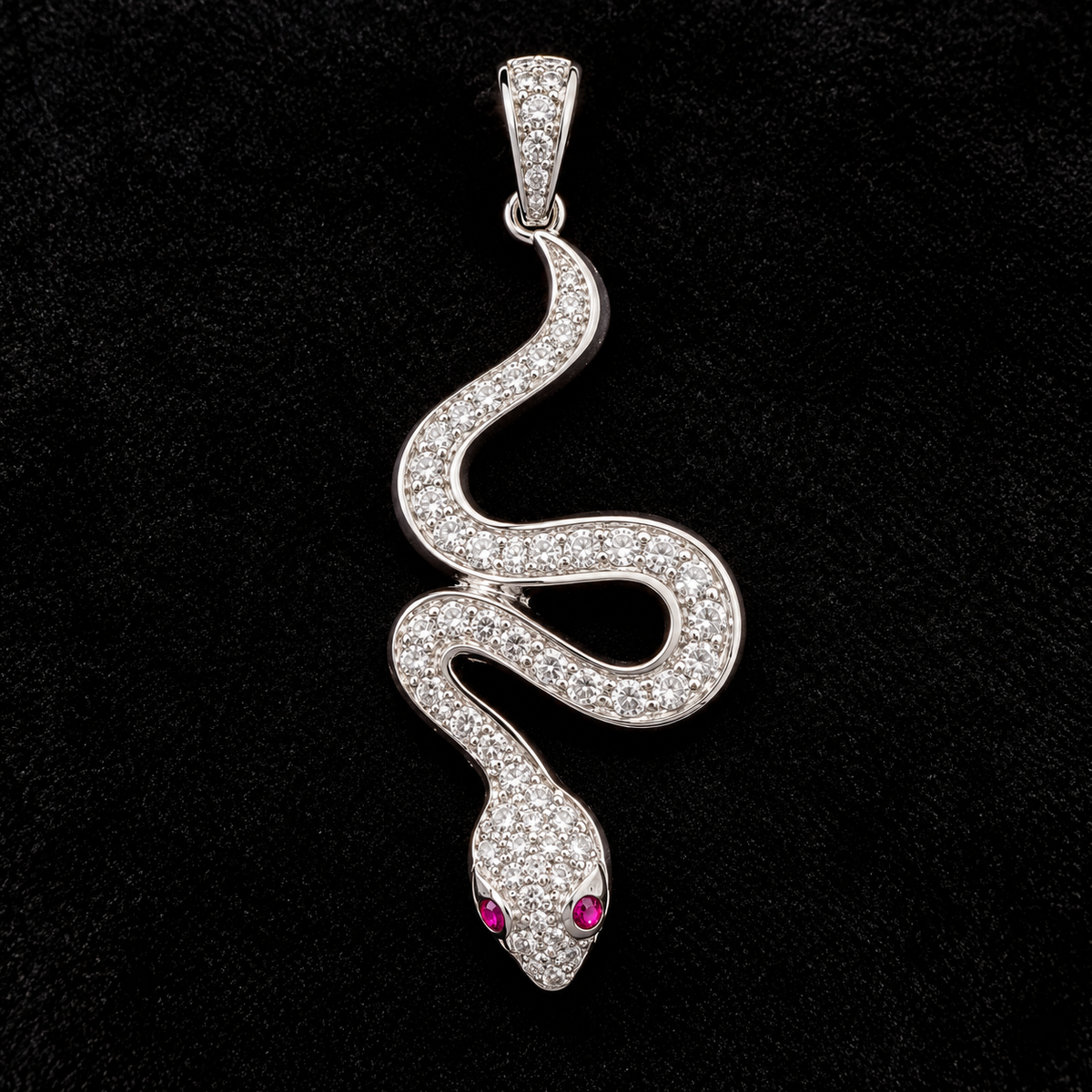 Pendentif Serpent Rubis Argent 925