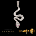 Pendentif Serpent Rubis Argent 925