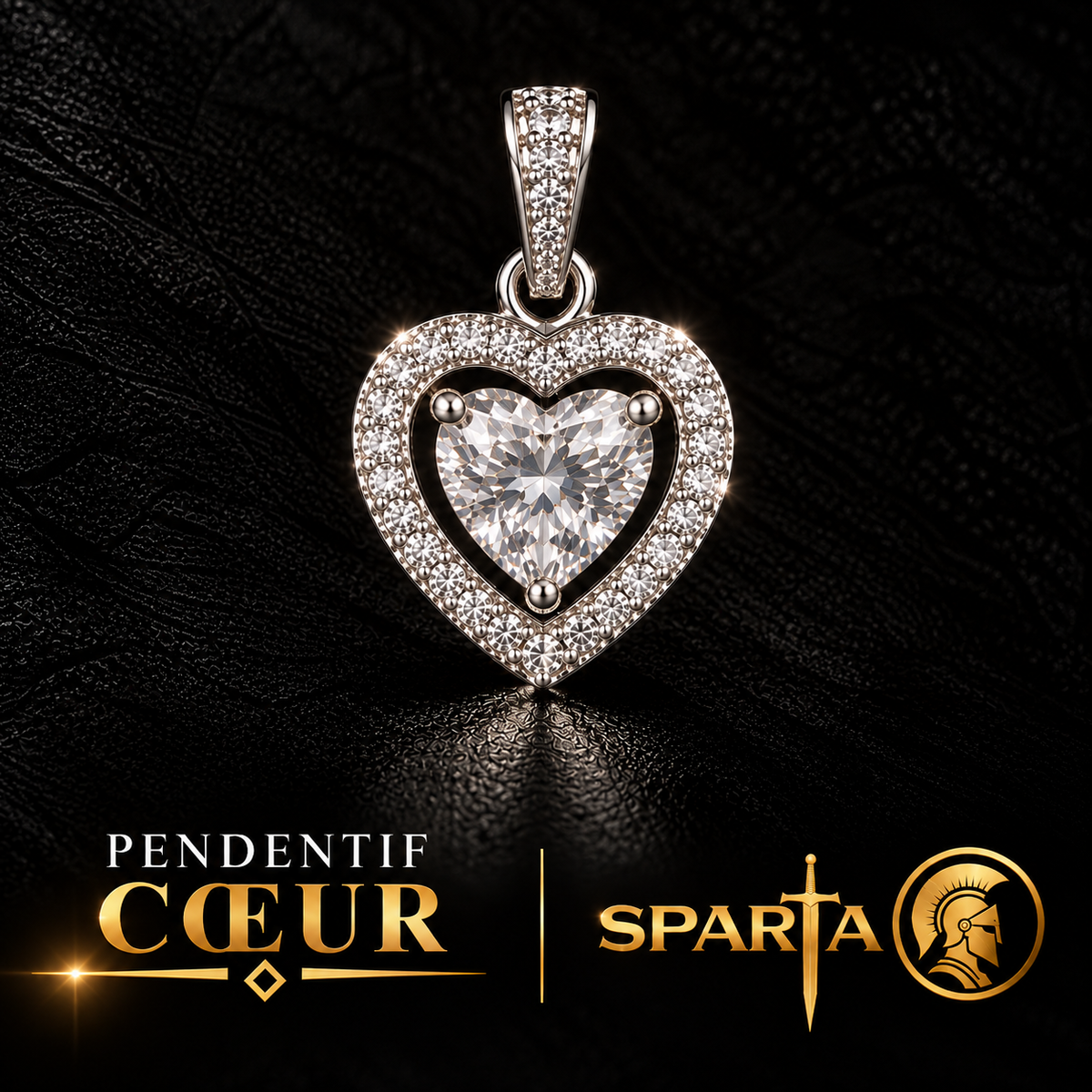 Pendentif Coeur Diamant Argent 925