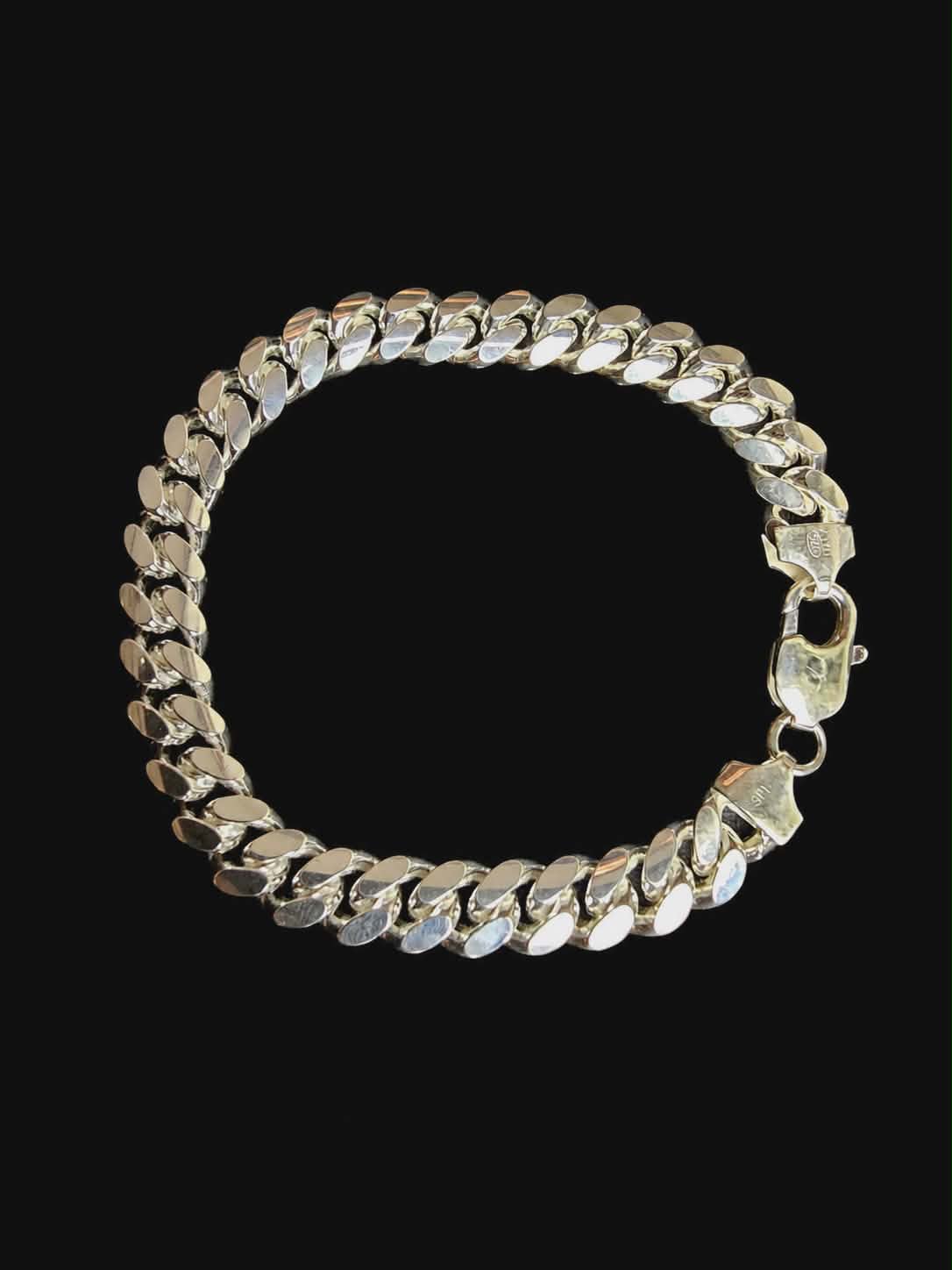 Bracelet cuban en argent sterling 925