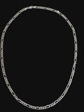 Chaîne Figaro à coupe diamant en argent sterling 925