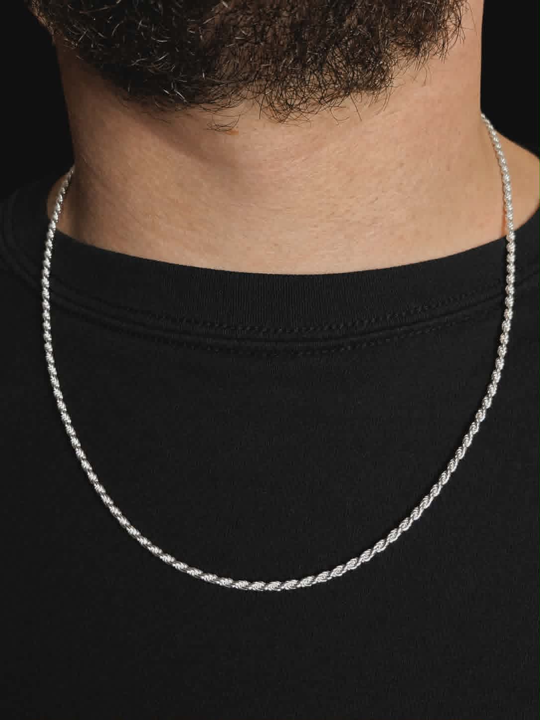 chaîne rope flexible en argent sterling 925